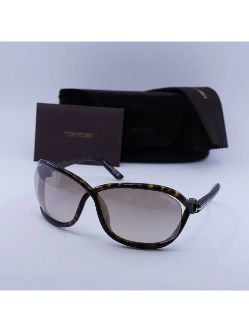 Tom Ford FT1069 52G Fernanda Geometric Sunglasses - Havana / Brown Mirror